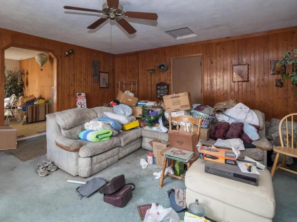 Furniture and household items ready for a Junk Guys cleanout